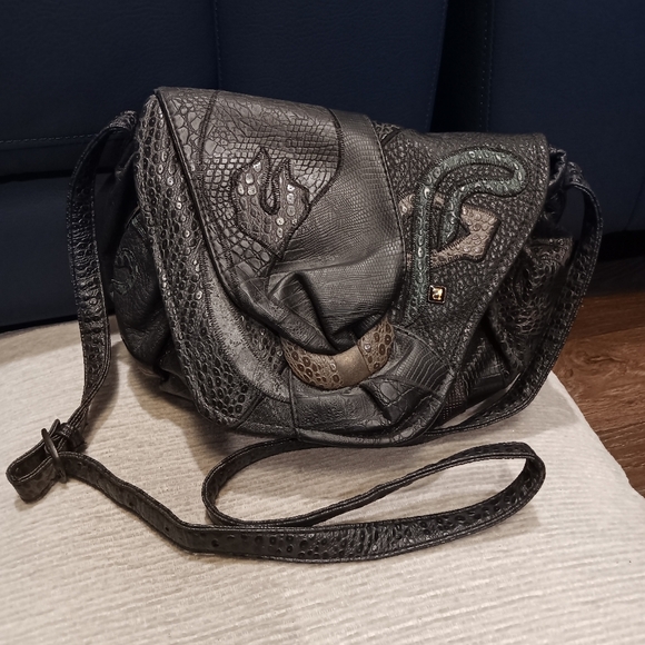 Y2K Elegant Black Leather Women's Bag - Picture 2 of 5